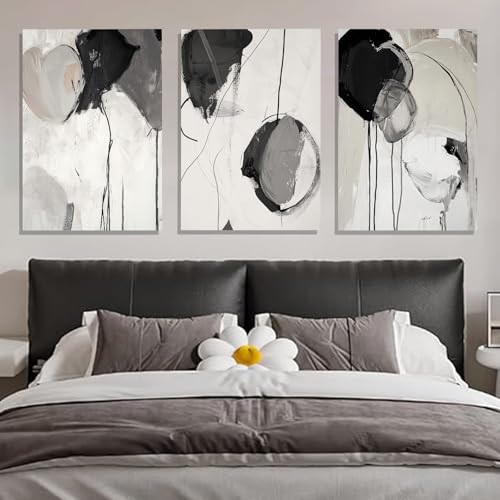 Grey Abstract Wall Art Minimalist Gray Picture Black And White