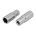 Aexit 3/8-inch Square Hand Operated Tools Drive 17mm Hex 6 Point Impact Socket Silver Tone 2pcs Model:50as37qo650