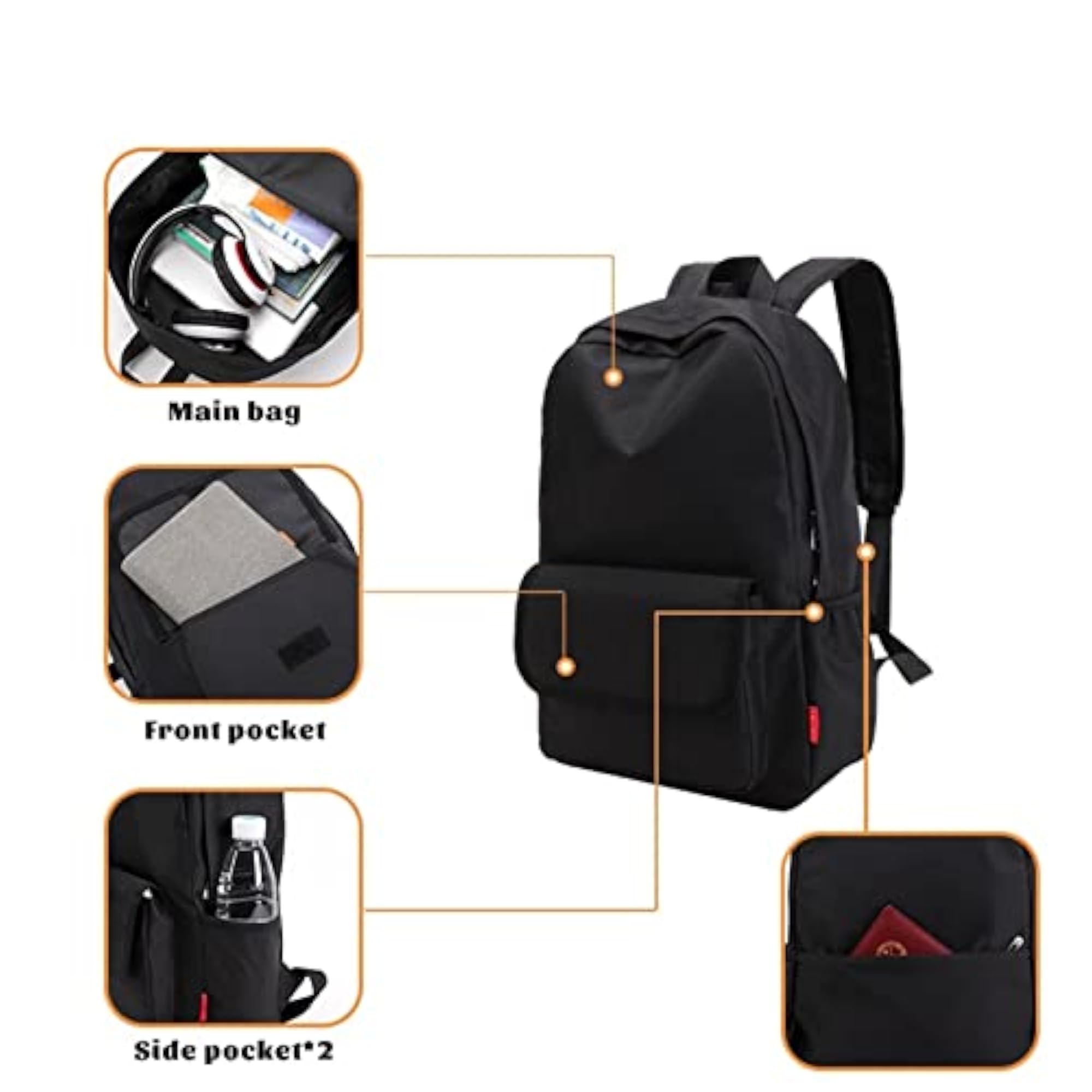 Men's Canvas Laptop Backpack in Grey, Stylish Design