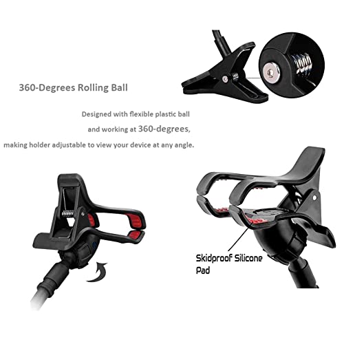 Lazy Bracket - Flexible Solid-Grip Phone Holder With Adjustable Universal Gooseneck Smartphone Stand Cell Phone Holder Gooseneck Mount, Lazy Clamp Clip Flexible Phone Stand For Office Desk Bed #TOP5