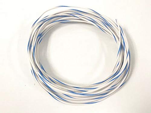 For 18 GAUGE AWG PRIMARY WIRE 250 FT COPPER POWER GROUND MTW WHITE W/BLUE STRIPE Electrical Wire & Cable
