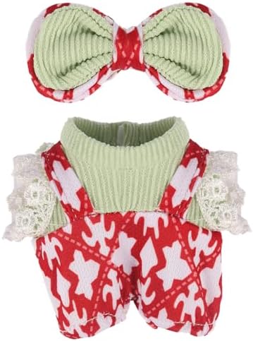 Clothes for Doll, 17cm Handmade Crochet Outfit Set with Accessories, Adjustable Display Fashion for Collectible Figures