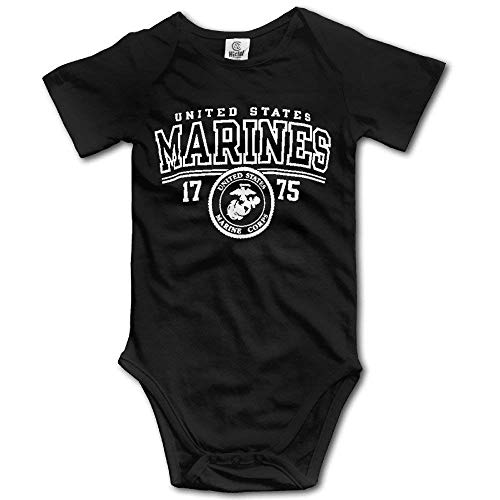 Image of Marine Corps Eagle Baby Jumpsuit Bodysuit in 4 Sizes Black