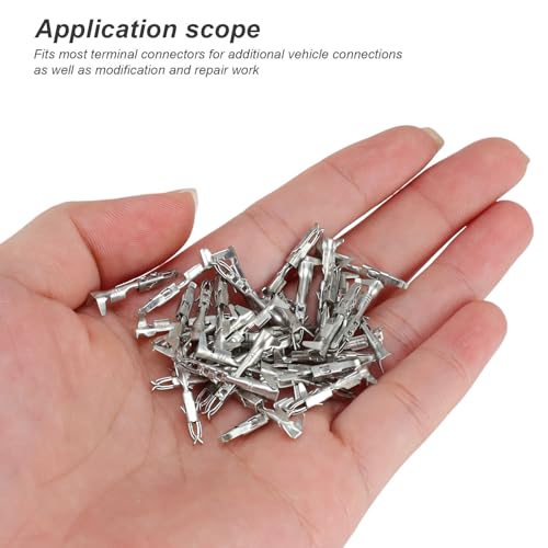 HERKINDNESS Mini ISO Kontakt, 50 Stück Crimpverbinder Kfz, Weiblich Micro Timer Crimp, 0.50 mm²-1mm² Kabelquerschnitt 18-22 AWG Drahtdurchmesser, Geeignet für Alle Fahrzeugtypen