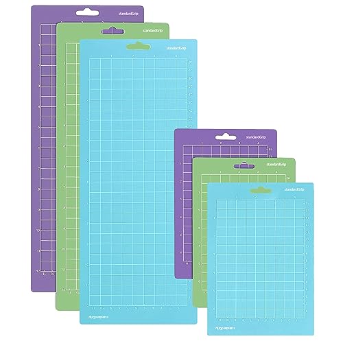 Zubehör Grip Schneidematte für Cricut Joy (35.5 * 14cm, 21.5 * 14 cm) mit Raster, 6 Stück Matte Standard Grip Schneidematte für Karten, Papier, Vinylfolie PlotterSchneide, Premium kleber