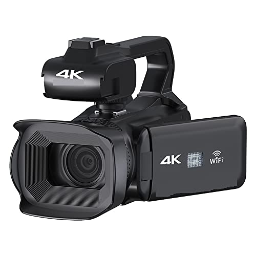 Cámara digital, videocámara profesional 4K con zoom de 18X, 64 MP, capacidad de transmisión en vivo de 60 FPS, pantalla giratoria de 4 pulgadas, grabadora de video Vlog, incluye tarjeta SD de 32 G y