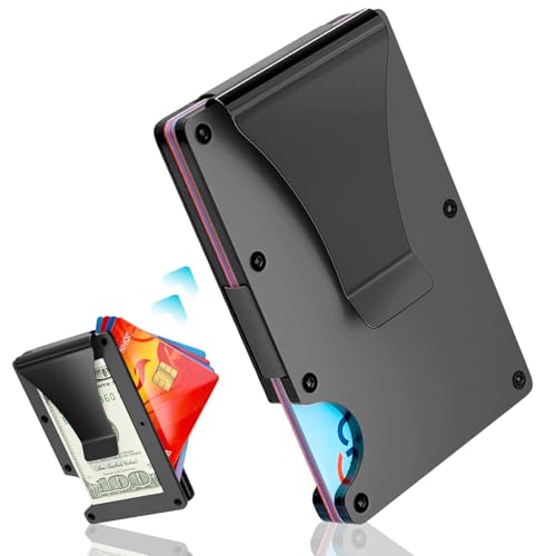 Slim RFID Wallet for Men Convertible Metal Business Card Holder in 15 Cards - Ideal for Credit Card Holder and Money Clip