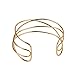 Abstract Line Choker Sculptural Cuff Style Outline Hollow Choker Plated Gold Necklace