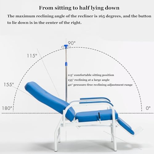 Leather Phlebotomy Chair for Blood Draw, Fully Reclining Medical Chair with Armrests & Steel Frame, Ideal for Laboratories & Waiting Rooms