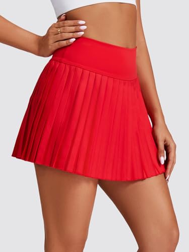 Image of Ibeauti Womens Mini Flowy Skort High Waisted Pleated Tennis Golf Skirts Mesh Ruffler Athletic Skirt with Shorts Pockets
