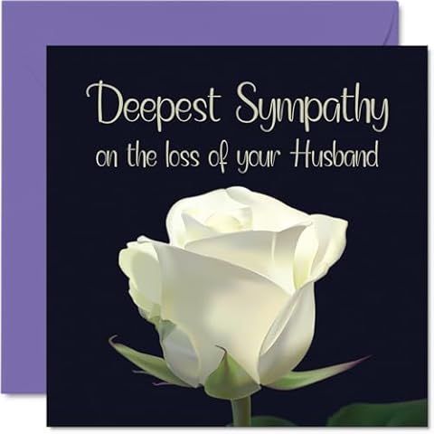 Deepest Sympathy Card for Husband with Floral Design Cover