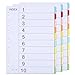 File Dividers A4, 3 Pack 10 Part Folder Dividers Coloured Multi Hole Punched A4 Dividers Tabbed Index Divider for Lever Arch Files Ring Binders Office School Index Dividers