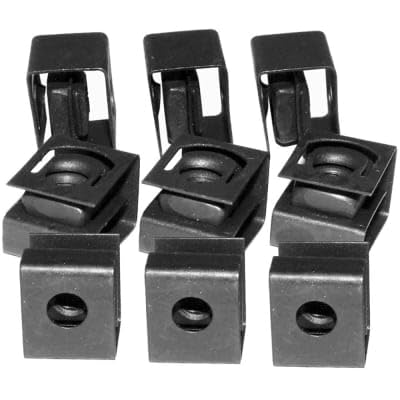 1421NP250 Hardware - (250)10-32 zinc Plated Clip Nuts for Punched (Round) Hole Panel Rails