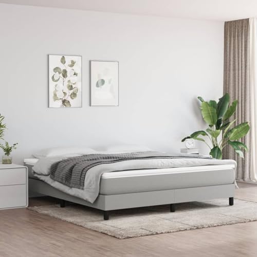 CIADAZ Jasnoszary materac do łóżka ze sprężynami kieszeniowymi 160x200x20 cm, materac sprężynowy, ze stelażem i materacem do łóżka, materac sprężynowy lateksowy