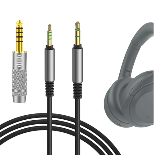 Geekria Audio Cable with 4.4mm Adapter Compatible with Sony ULT WEAR, WH-1000XM5/1000XM4, WH-XB920N/XB910N Headphones, 2.5mm Balanced to 3.5mm Replacement Stereo Cord (4 ft/1.2 m)