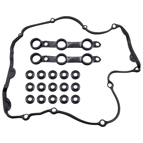 Image of HiSport Valve Cover Gasket Set - Compatible with BMW 325Ci 325i 325xi 525i Z3 323Ci 323i 328Ci 328i 528i Z3 330Ci 330i 330xi 530i X5 Z3 1998-2002 2.5L 2.8L 3.0L - Replace 11121726537