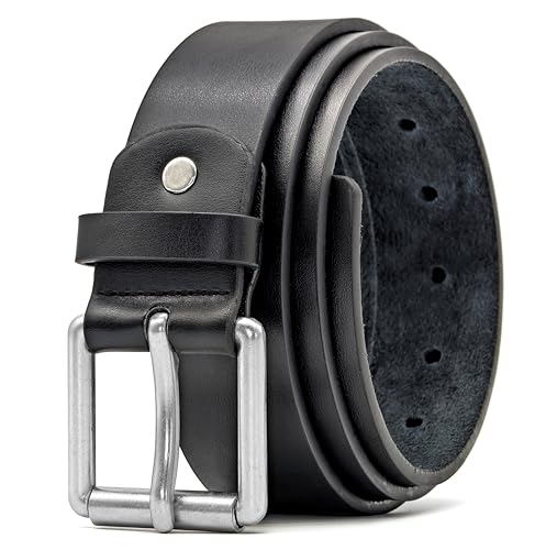 Ossi Hombre 38mm Elegante Relajado Vaqueros Negro Cinturón - Pequeño