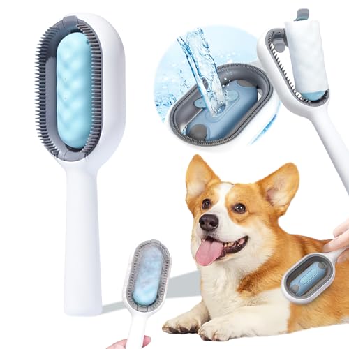 Katzenbürste mit Wassertank, Darryy Tierhaarentfernungskamm, Tierhaar Reinigungsbürste, Tierhaarentferner mit Wassertank, Katzenbürste Kurzhaar mit Wasser, für Massage, Pflege und Haarentfernung