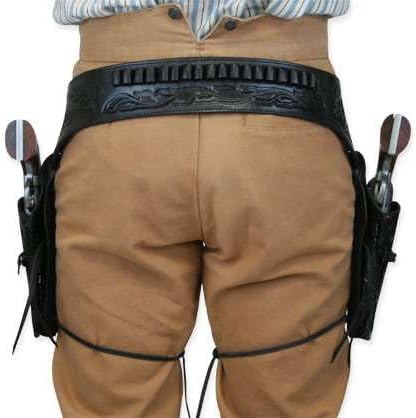 Western Dual Gun Belt Holster, Vintage Revolver Double Holster Belt Cowboy Adjustable Belt Leather Gun Cover for Cosplay Gear