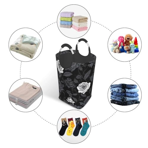 Panier à linge autonome rose pliable pour ranger les petits espaces - 5