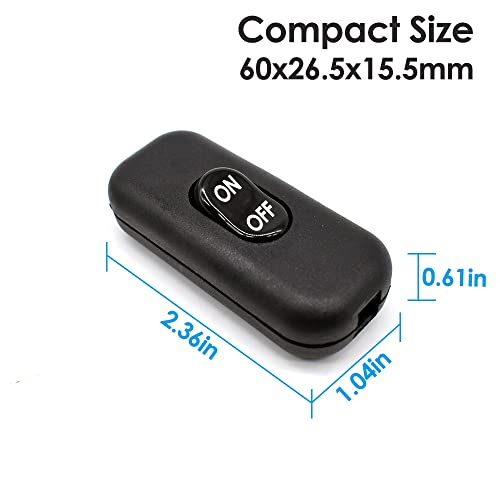 image for PLUSPOE Inline Cord Switch 2 Pack, AC 250V 6A On/Off Lamp Control Appl