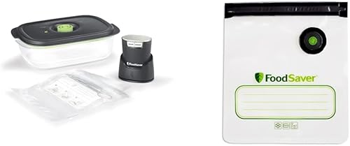 FoodSaver Paquete de sellador al vacío de mano, bolsas y accesorios