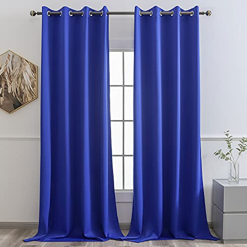 YGO Grommet Top Blackout Curtains 95 inch for Apartment Villa Room Window Treatment Set Royal Blue...