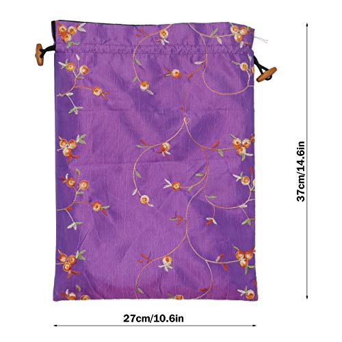 4pcs Embroidered Silk Flower Design Jacquard Travel Bag, Lingerie Bags Underwear Bags Laundry Bags Shoe Bags for Travel Storage for Men Women Washable Cloth Shoe Bags3
