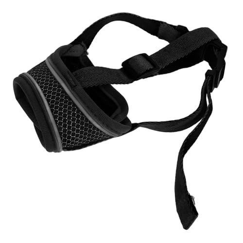 ibasenice Mesh Small Dog Muzzle Adjustable Strap for Barking Biting Chewing Control Comfortable Breathable Design Durable Pet Mouth Cover for Puppy Training Home Use S Black