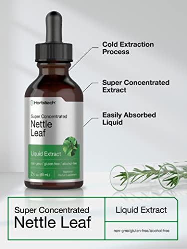 Stinging Nettle Leaf Extract | 2 Oz | Alcohol Free Liquid | Vegetarian, Non-Gmo, Gluten Free Tincture | By Horbaach #TOP2