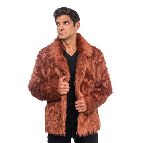 Chaks - Abrigo de piel para adultos, chaqueta corta de piel sintética, para carnaval, festival, moda de fiesta