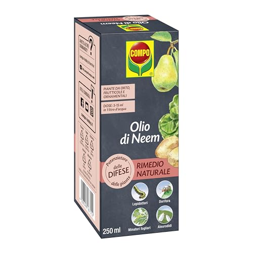 Compo Olio Di Neem Concentrato, Potenziatore Delle Difese Delle Piante Nei Confronti Di Insetti, Afidi, Dorifora E Lepidotteri, 100% Naturale, 250 Ml-image
