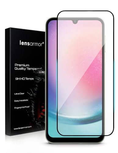 Image of Lensarmor Compatible with Samsung Galaxy M34 / A24 Screen Protector (1 Pack) - Premium 9H Tempered Glass, Military-Grade Protection, HD Clear Display, Anti-Fingerprint & Case-Friendly Fit