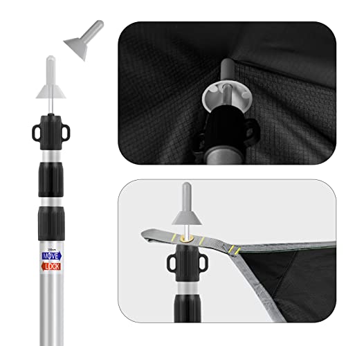 Grassman Tarp Poles - Tent Poles, Tent Poles Replacement, Canopy Poles, Awning Support Poles, Telescoping Tent Accessories, Portable & Adjustable Heavy Duty, Aluminum Tent Pole Set for Outdoor Camping - Thumbnail 4