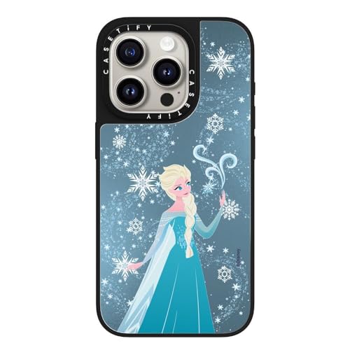 CASETiFY (�P�[�X�e�B�t�@�C) �~���[ iPhone 15 Pro�p �P�[�X [�A�i�Ɛ�̏��� Co-Lab / 5�t�B�[�g�̗����ɑς���ی��/Magsafe�Ή�] - Elsa's Snow Flurry - �V���o�[�I���u���b�N