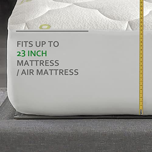 Air Mattress Cover Queen Size Thick Mattress Cooling Pad, Viscose Made from Bamboo Quilted Mattress Topper, Noiseless Extra Plush Pillow Top Mattress Topper Queen Fits 8-23 Inches Deep Mattresses by Moonsea - Image 3