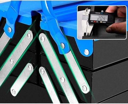 Boîte à outils en métal durable avec poignées cantilever renforcées