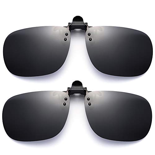 SUNINC Clip On Sunglasses Over Prescription Glasses Polarized Lens Flip Up Shades Driving