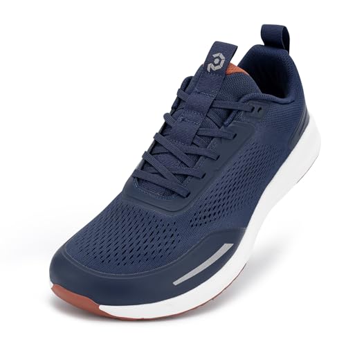 FEFELUIS Mens Zero Drop Running Shoes - Wide Toe Box Athletic Walking Sneakers Navy Size 9