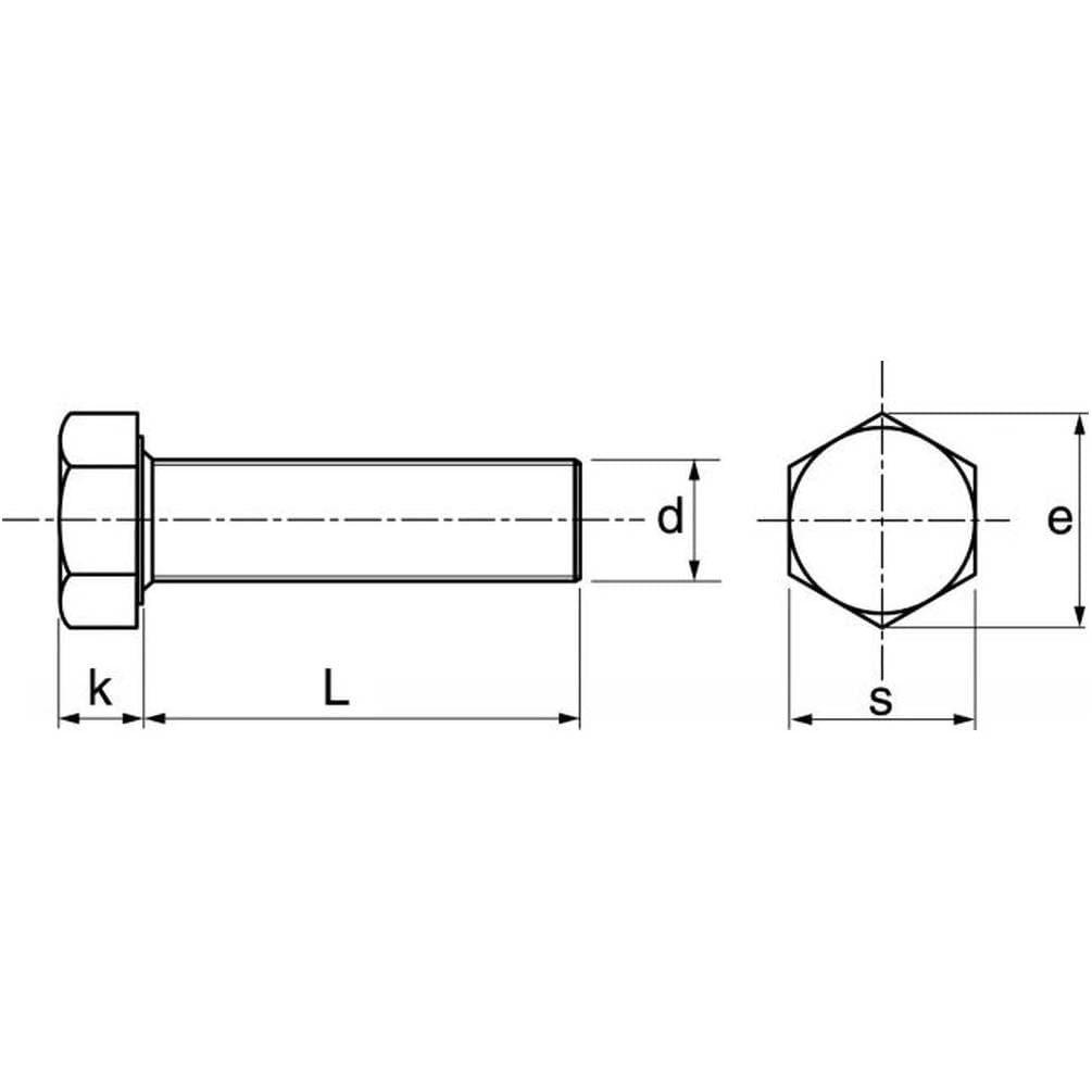 D-Work - Lote de 50 tornillos para metales, cabeza hexagonal, rosca parcial 10 x 110 mm, DIN 931, acero inoxidable, A4