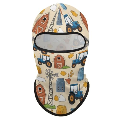 Summer Cooling Balaclava for Unisex Adults, Farm Cars Tractor Truck Moisture-Wicking Sun Protection Scarf, Cycling Motorcycle Hood, Portable Face Mask Cover