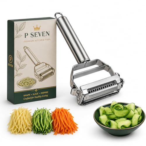 Image of Vegetable Peeler Stainless Steel Julienne Peeler with Dual Blade Head Handheld Kitchen Tool (Steel Vegetable Peeler)