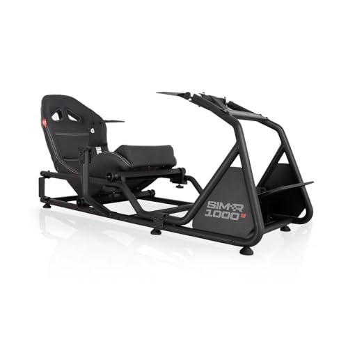 Rebblers SIMR 1000 SIM Racing Cockpit Verstellbarer Rennsitz von Formula bis GT/Rallye + Schalthebelhalterung Schwarz