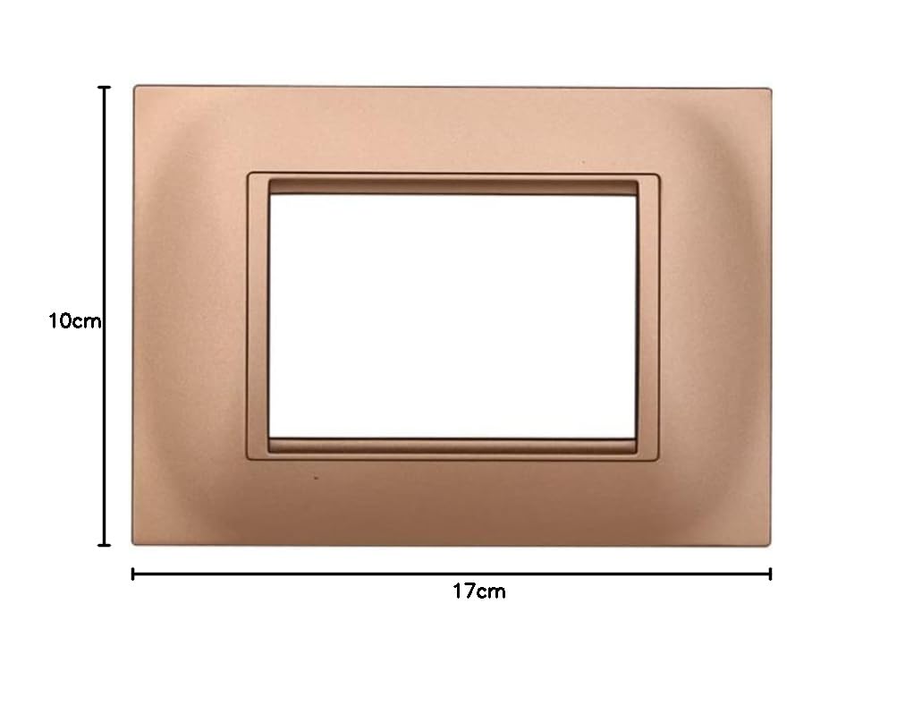 4 Pezzi Placche Compatibile Con Bticino Living, Placche Plastica Quadrata (3 Posti/Moduli,Oro)