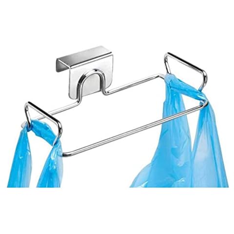 QUUPY Stainless Steel Hanging Trash Bag Holder Cover