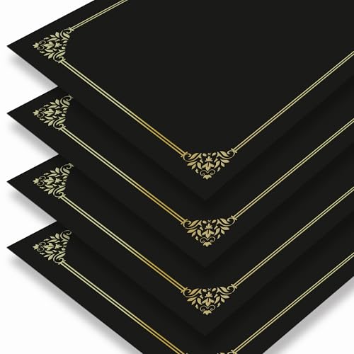 BELLE KR® Black Certificate Holders 8.5 x 11, 30 Pcs - Used as Award Certificate Folders with Gold Foil Border for Letter Size 8.5\" x 11\" Certificates, Awards, Documents and Diplomas