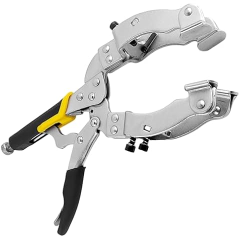 Pipe Clamp with 4 Pads Vise Grip, 11'' Locking C-Clamp, 2" to 3.5" Range Pipe Tube Carbon Steel Welding Clamps, for Automotive Industry, Home Furnishing Industry, Machinery Industry (1) Cover