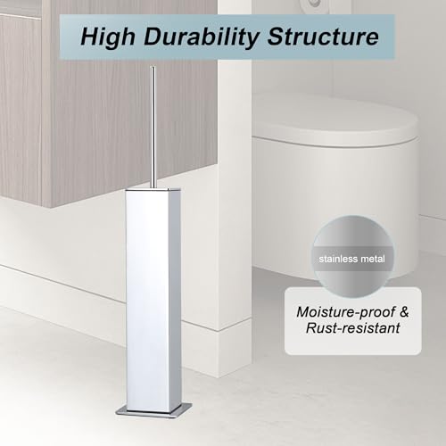Chrome Toilet Brush and Holder,Toilet Bowl Brush with Extra Long Handle by KLDKLD - Image 2