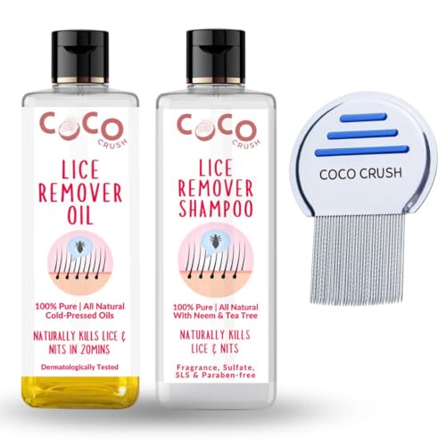 Coco Crush Ayurvedic Anti-Lice Combo: Lice Removal Oil, Lice Sham...