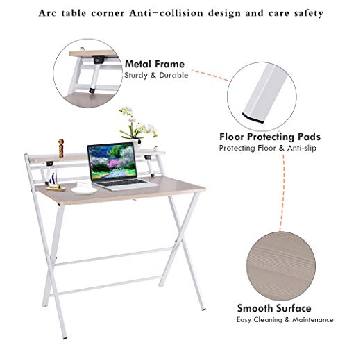 Foldable Computer Desk, Small Lazy Laptop Table for Small Space,Simple